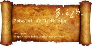 Zabolai Áldáska névjegykártya